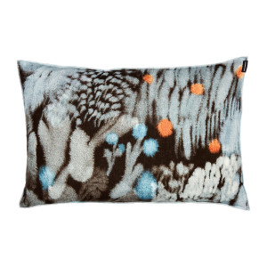Marimekko Kuisma Blue/Orange Throw Pillow