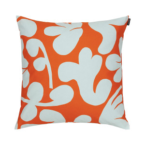 Marimekko Leikko Orange/Blue Throw Pillow