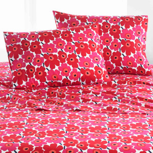 Marimekko Mini Unikko Red Standard Pillowcase Set