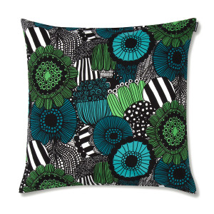 Marimekko Pieni Siirtolapuutarha Green / Turquoise Large Throw Pillow