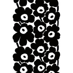 Marimekko Unikko Black / White Acrylic Coated Cotton Fabric