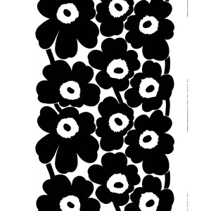 Marimekko Unikko White / Black Fabric