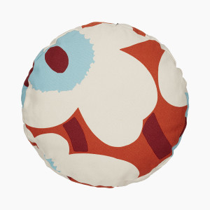 Marimekko Unikko Orange / Blue / Wine Circle Throw Pillow