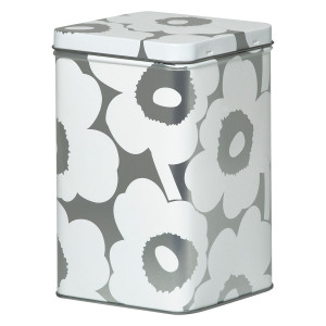 Marimekko Unikko Silver / White Tin Box
