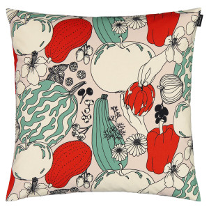 Marimekko Vihannesmaa Red / Green Large Throw Pillow