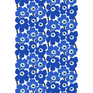 Marimekko Pieni Unikko Blue Cotton Fabric