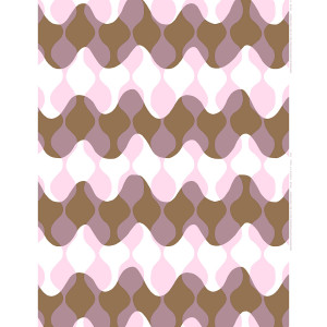 Marimekko Lokki  Lilac / Brown / White Cotton Fabric