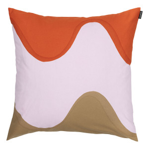 Marimekko Lokki Brown / Lilac /Orange / Seafoam Green Throw Pillow