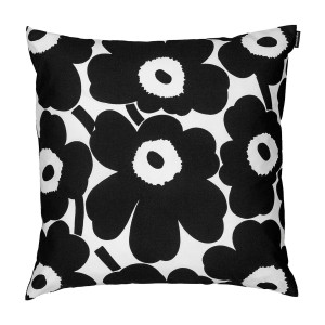Marimekko Unikko Black / White Large Throw Pillow