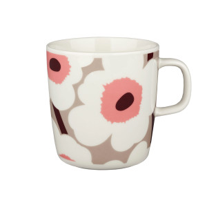 Marimekko Unikko Pink / Brown / Tan Large Mug