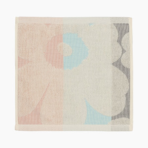 Marimekko Unikko Ralli Pink / Blue / Grey / White Washcloth
