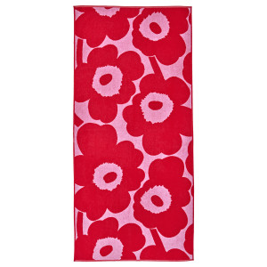Marimekko Unikko Pink / Red Bath Towel