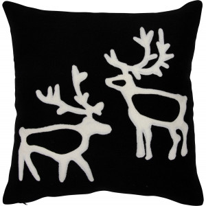 Pentik Saaga Black Embroidered Throw Pillow