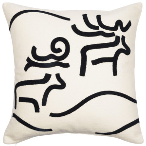 Pentik Tokka White Embroidered Throw Pillow