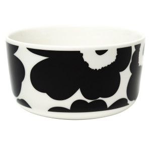 Marimekko Unikko White / Black Soup / Cereal Bowl