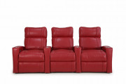 HT Design Addison Home Theater Seating in Red Top Grain Leather