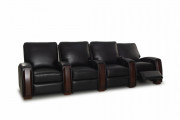 HT Design Lincolnshire Home Theater Seating with Mahogany Wood Pop Out Cupholders