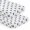 Stag Navy and White Collection 2 Pack Crib Sheets