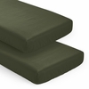 Woodland Camo Collection 2 Pack Crib Sheets - Solid Green