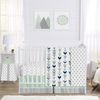 Mod Arrow Grey, Navy and Mint 4 Piece Bumperless Crib Bedding Collection
