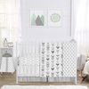 Mod Arrow Grey and White 4 Piece Bumperless Crib Bedding Collection