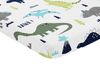 Mod Dinosaur Blue and Green Collection Mini Crib Sheet