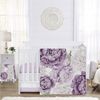 Peony Floral Garden Lavender Purple and Ivory Collection 4 Piece Crib Bedding