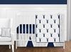 Stag Navy and White 11 Piece Bumperless Crib Bedding Collection