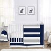 Stripe Navy and Gray Collection 4 Piece Crib Bedding