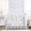 Watercolor Floral Lavender and Grey Collection Sweet Jojo Designs 6 Piece Crib Bedding + BreathableBaby Breathable Mesh Liner Anti Bumper Pad