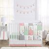Woodsy Coral, Mint and Grey 4 Piece Bumperless Crib Bedding Collection
