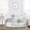 Woodsy Grey and White 4 Piece Bumperless Crib Bedding Collection