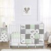 Elephant Grey and Mint Collection 4 Piece Bumperless Crib Bedding