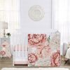 Peony Floral Garden Pink and Ivory Collection 4 Piece Crib Bedding