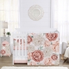 Peony Floral Garden Pink and Ivory Collection Sweet Jojo Designs 6 Piece Crib Bedding + BreathableBaby Breathable Mesh Liner