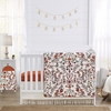Boho Floral Wildflower Rust Orange and Ivory Collection 4 Piece Crib Bedding