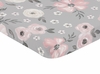 Watercolor Floral Grey Collection Mini Crib Sheet