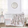 Blush Pink and White Floral Bird Blossom Collection 4 Piece Crib Bedding