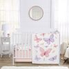 Butterfly Blush Pink and Purple Collection 3 Piece Crib Bedding