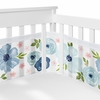 Watercolor Floral Navy Blue And Pink Collection Sweet Jojo Designs + BreathableBaby Breathable Mesh Crib Liner
