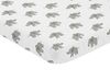 Elephant Grey and Mint Collection Mini Crib Sheet