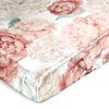 Peony Floral Garden Pink and Ivory Collection Satin Fitted Crib Sheet