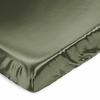 Woodland Camo Collection Satin Fitted Crib Sheet - Solid Dark Green